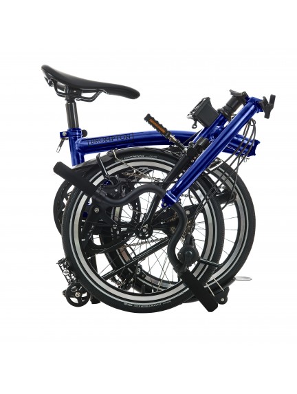 BROMPTON P Line Bolt Blue Lacquer 12-Speed sulankstomas dviratis su aukštu vairu
